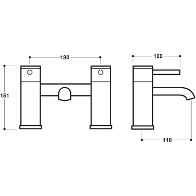 Studio G Bath Filler Tap - Chrome